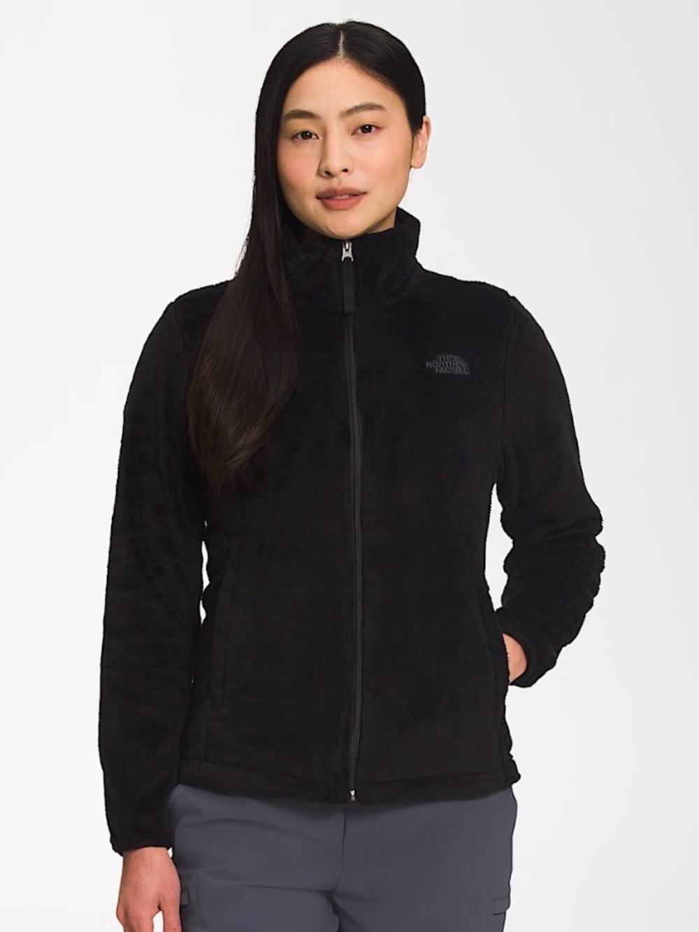 The North Face Osito Full Zip Womens Medium Black High Pile Fleece Hiking Jacket